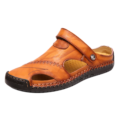 Orthopedische Heren Lederen Sandalen – Comfortabel Zomerse Slippers met Antislip Zool Casual Pantoffels