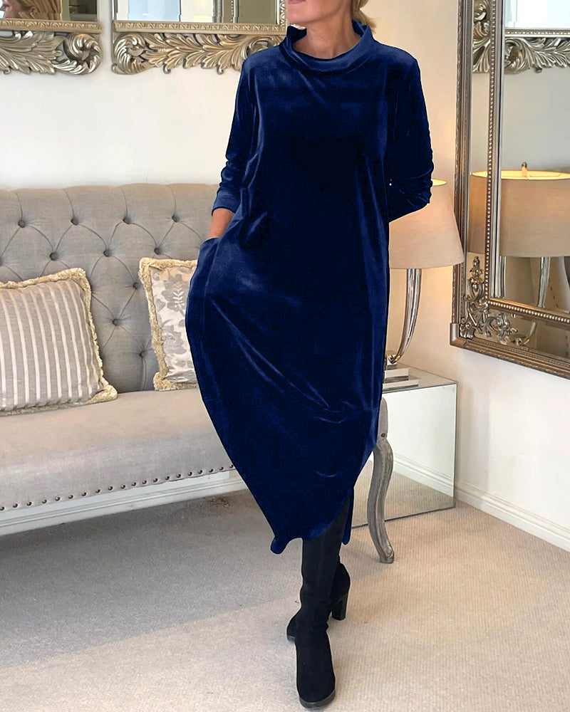 Damesjurk Lange Mouwen Velvet Comfortabel Herfstjurk