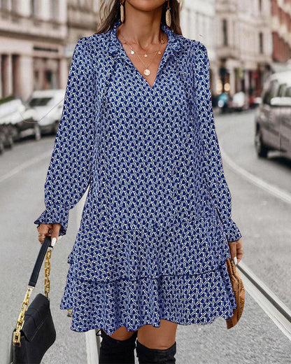 V-hals Jurk Elegante Stijlvolle Zomerjurk