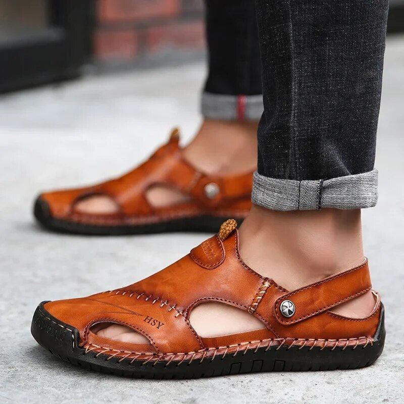 Leren Sandalen voor Mannen Klassiek en Robuust
