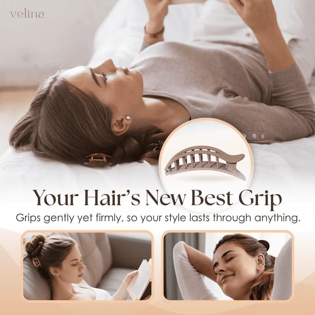 Platte Haarclips Set van 4 – Comfortabel Ontwerp Zonder Drukpunten