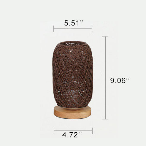 Scandinavische Tafellamp met Natuurlijke Rotan & Houtafwerking Japandi-Stijl