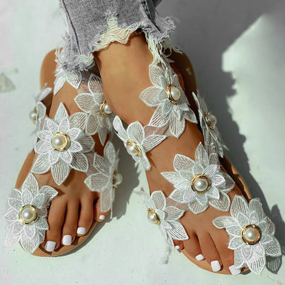 Dames Zomersandalen Bloemenprint Comfortabele Schoenen