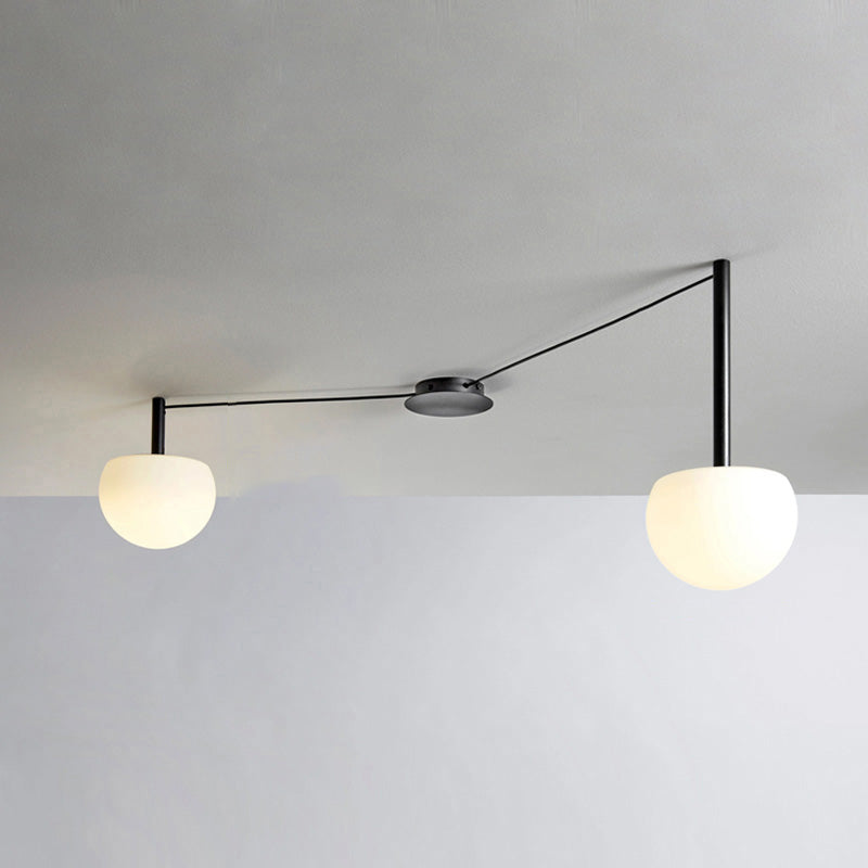 Plafondlamp Glazen Bollen Verstelbaar Metaal Wit Woonkamer Slaapkamer Modern