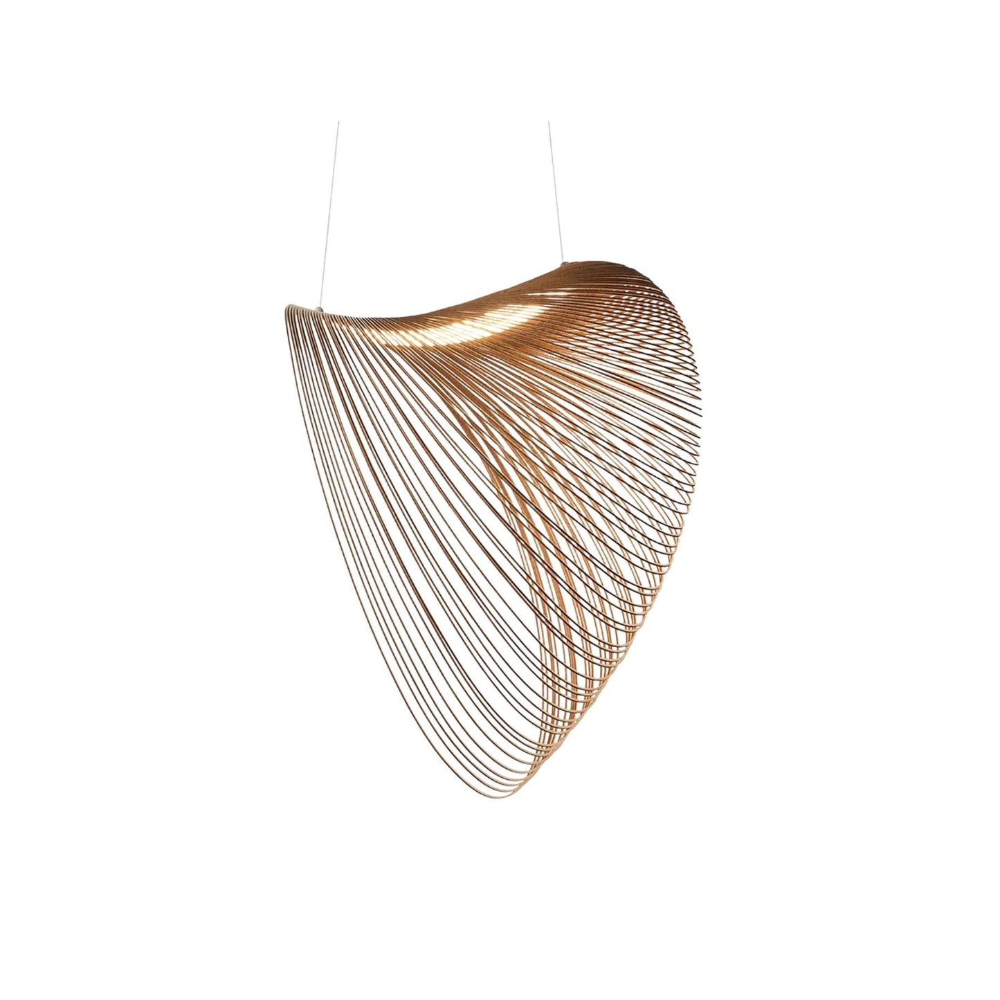 Houten Hanglamp LED 8W Naturel Woonkamer Restaurant Bar Organische Designlamp Golvende Houten Lamp Sfeerverlichting