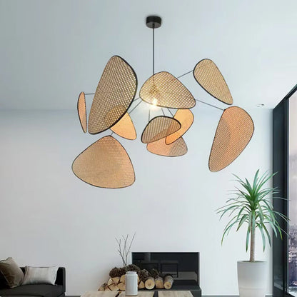 Hanglamp Rotan Handgeweven Zwart Naturel E27 Woonkamer Eetkamer Boho Scandinavisch