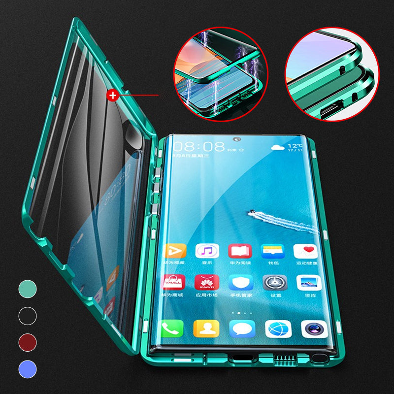 Magnetische Dubbelzijdige Telefoonhoes Gehard Glas voor Galaxy Modellen
