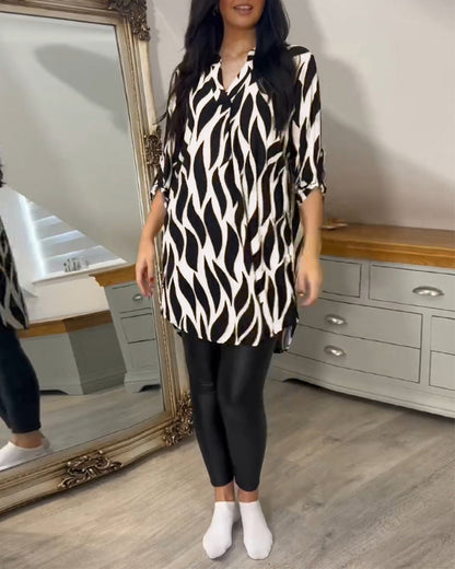 Vrouw Blouse met Abstracte Print LOSSE FIT