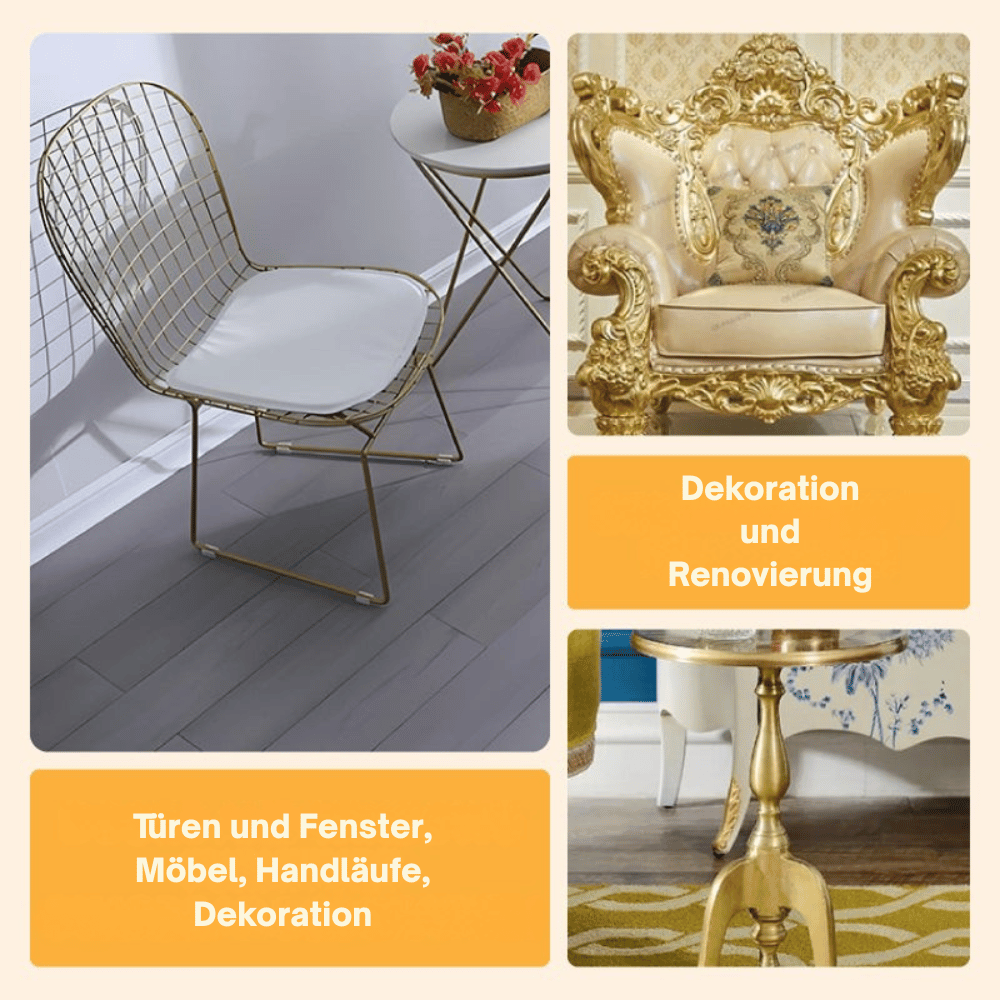 Metallic Bladverf met Penseel – Premium Goud en Zilver Metaaleffect voor Creatieve Projecten – Waterbasis Decoratieverf 200g
