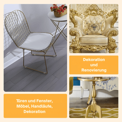 Metallic Bladverf met Penseel – Premium Goud en Zilver Metaaleffect voor Creatieve Projecten – Waterbasis Decoratieverf 200g