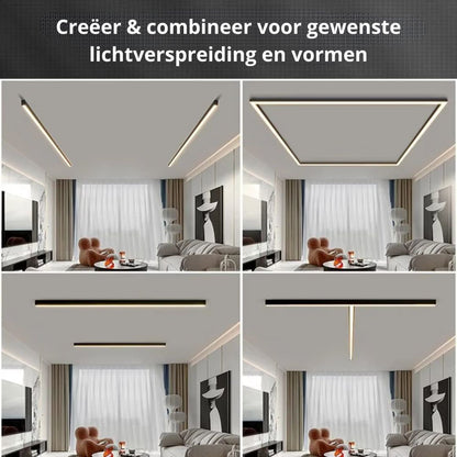 LED plafondlamp zwart langwerpig modern voor woonkamer hal slaapkamer minimalistische plafondverlichting binnen