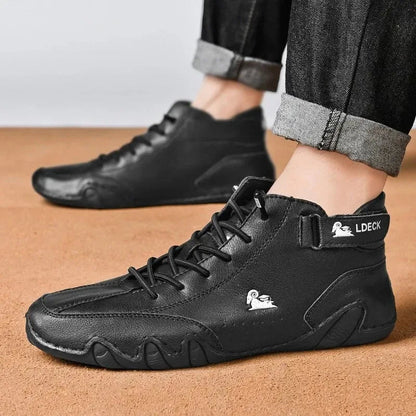 Waterdichte Heren Laarsschoenen met Hoge Schacht en Elastische Sluiting Kunstleer Robuust Straatmode