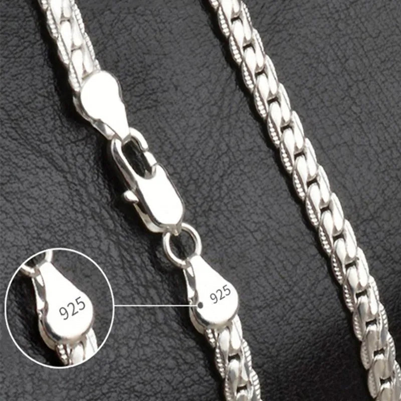 Elegante Sterling Zilveren Schakelketting 925 – Minimalistisch Sieraad voor Dagelijks Gebruik en Feestelijke Gelegenheden