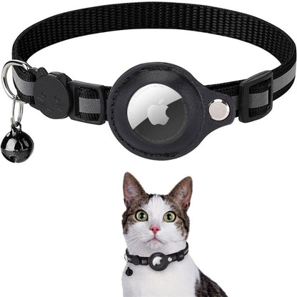 Veiligheidskat Halsband met Reflecterende Strepen en Snelsluiting | GPS Tracker Houder