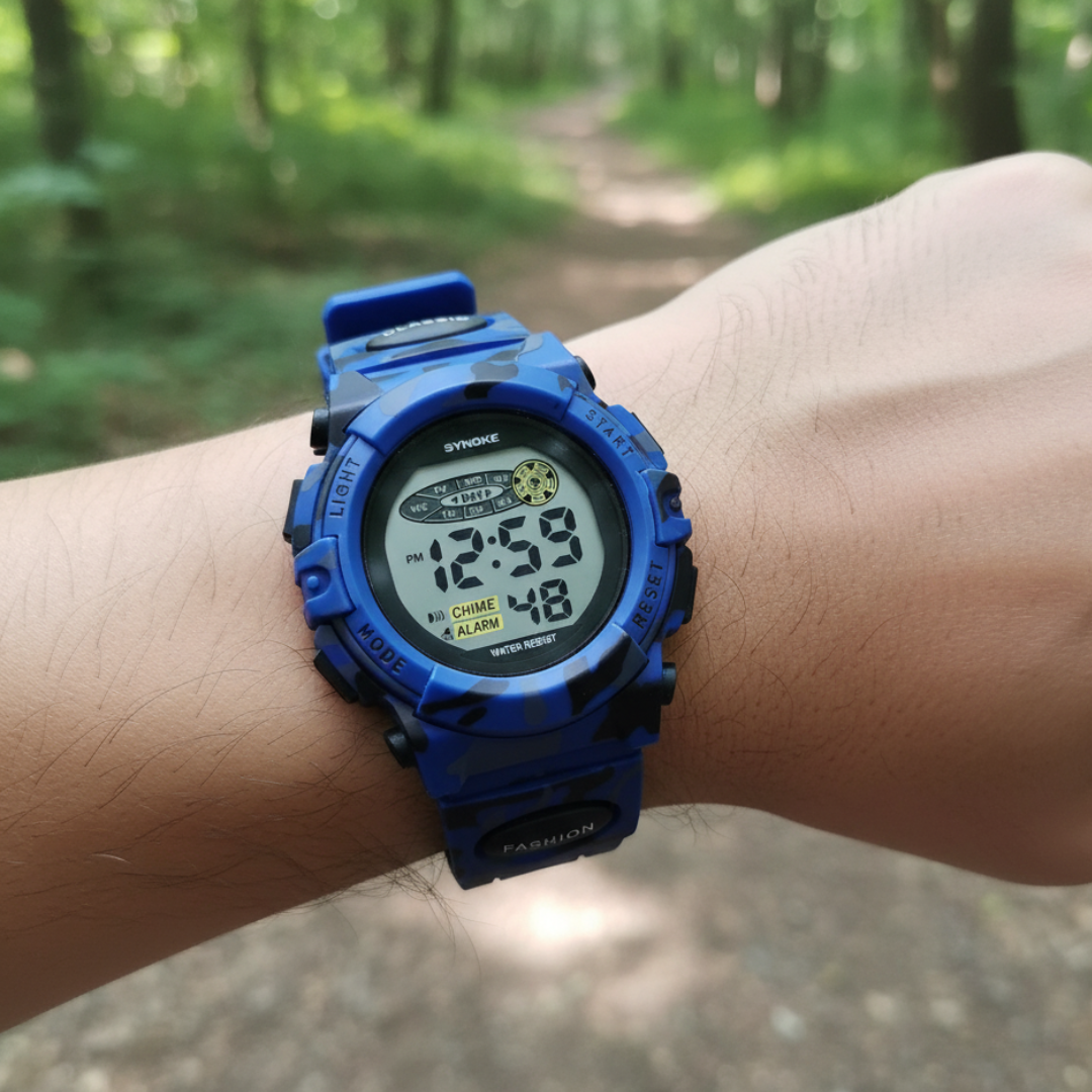 Digitaal Kinderhorloge Waterdicht & Stoßvastig – Datum Alarm Stopwatch Functie – Leerzame Sportuhr met Verlichting – PU Siliconen Band Jongens Meisjes 6-15 Jaar