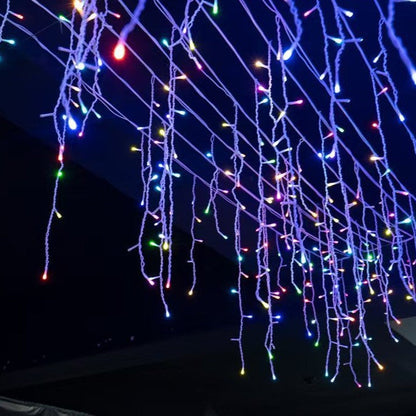 50 Meter Led IJspegel Lichtgordijn Met Warm Wit Waterfallicht Voor Buiten