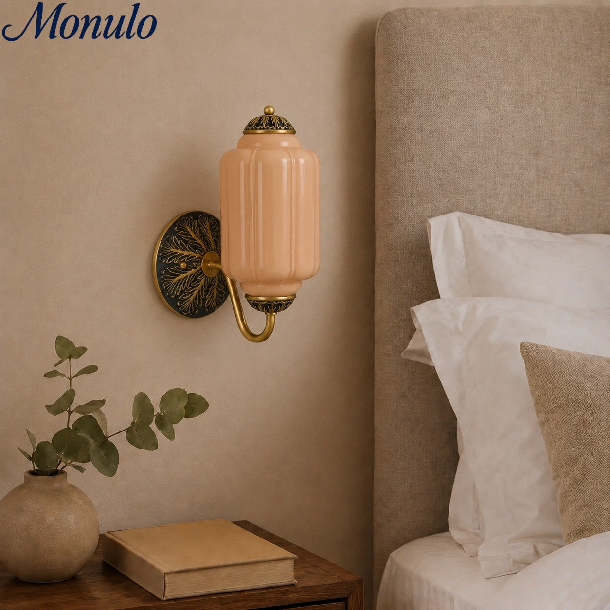 Melkglazen Wandlamp Eloise voor Hal en Slaapkamer | Vintage Wandverlichting met Melkwit Glas