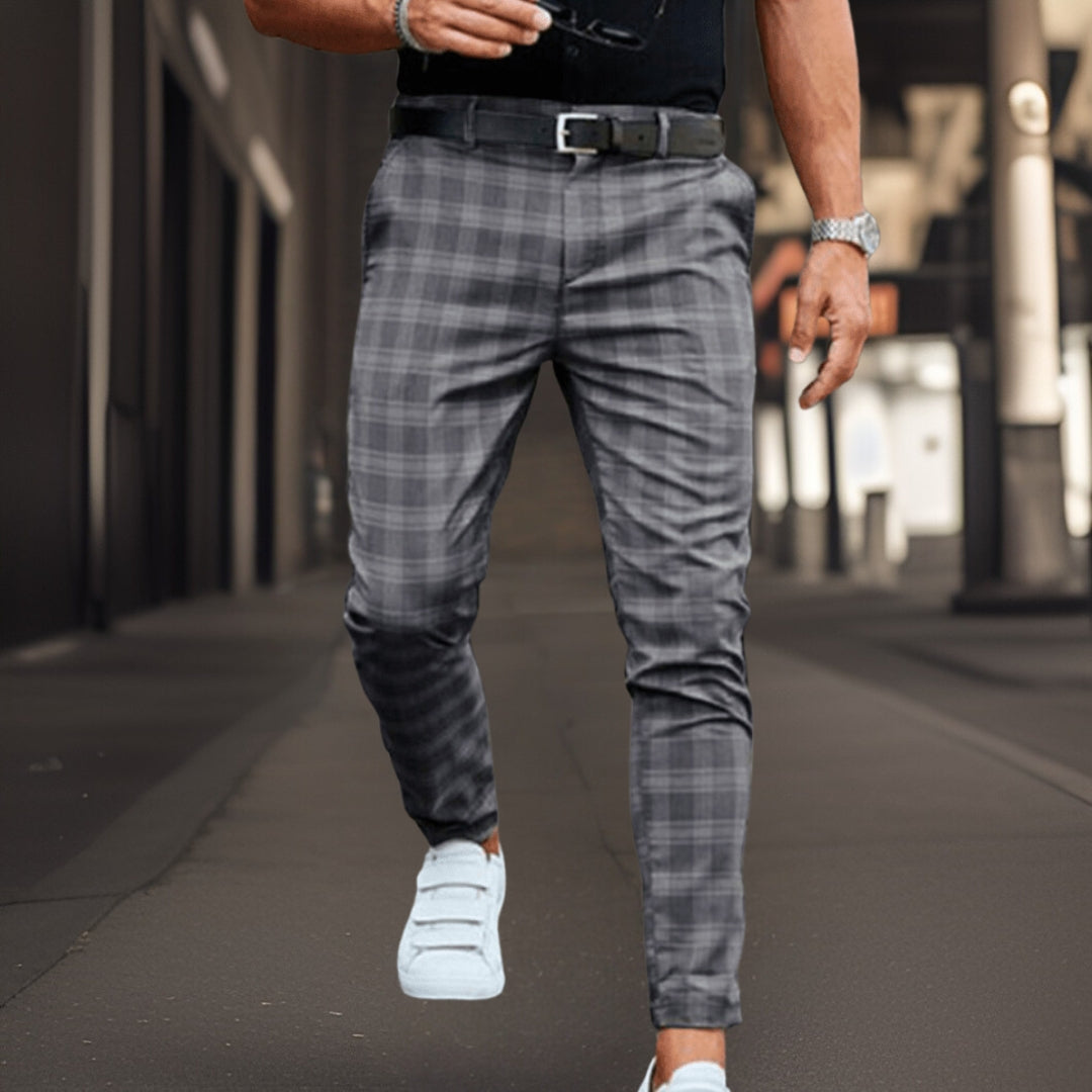 Heren Chino Broek Comfortabel Meerdere Zakken Zwart/Grijs