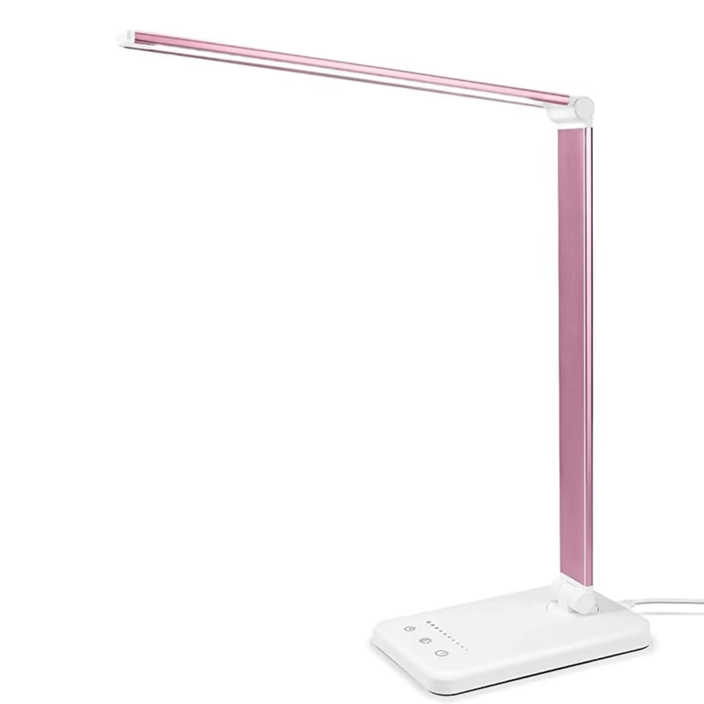 LED Bureaulamp met USB-Oplaadpoort – 5 Lichtstanden en Dimbaar – Flexibele Arm – Oogvriendelijke Verlichting