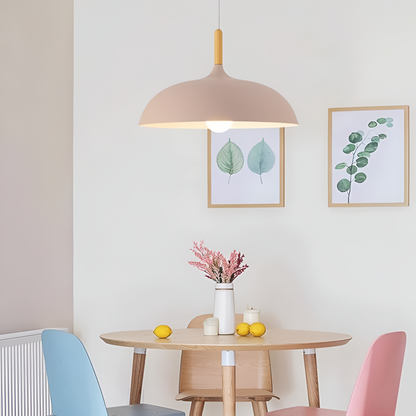 Hanglamp Hout IJzer Scandinavisch Japandi Rond E27 Ø35 Ø60 Eetkamer Keuken