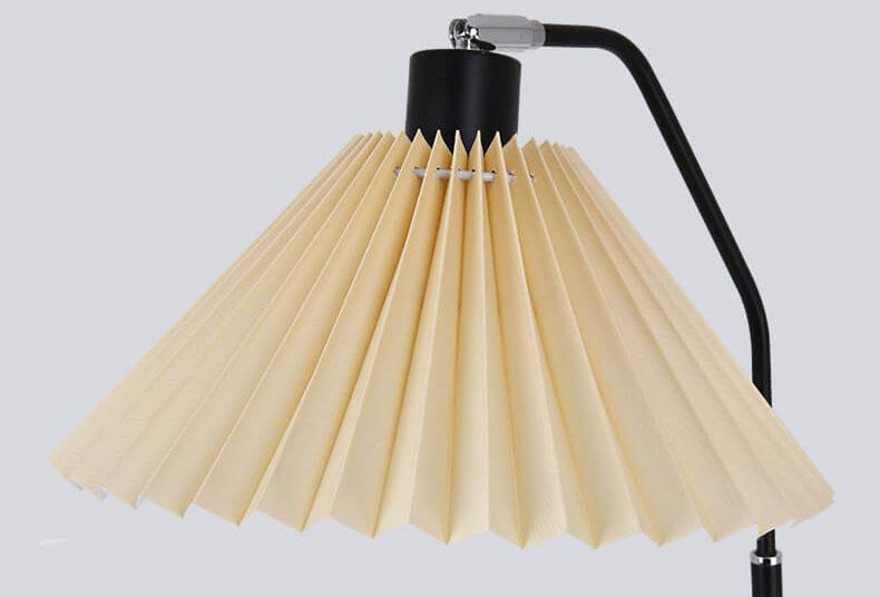 Vloerlamp Geplooide Kap Metaal 149cm Woonkamer Slaapkamer Dimbaar Staande Lamp Stof Retro Scandinavisch Leeslamp