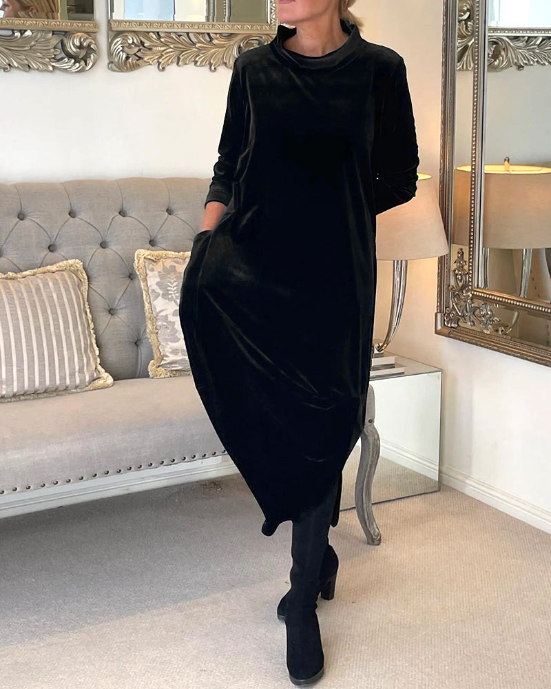 Damesjurk Lange Mouwen Velvet Comfortabel Herfstjurk