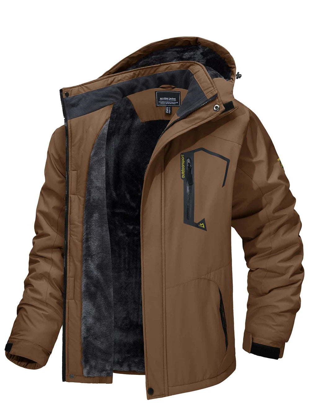 Waterdichte Fleece Parka met Capuchon Warm Gevoerd