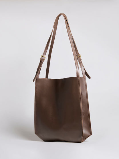 Vegan Leren Schoudertas Halfrond Elegant Ruim