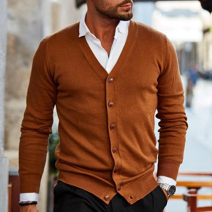 Mannen Cardigan Casual Stefan Vest Zwart