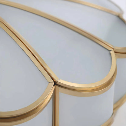 Plafondlamp Glas Messing Goud Rond Klassiek Woonkamer Hal Eetkamer Vintage Design Verlichting Diffuus Licht