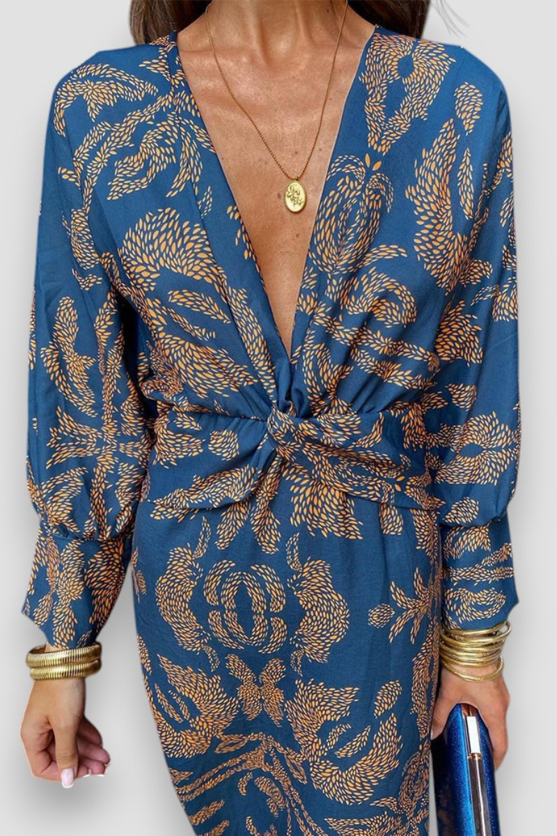 Midi Jurk met Bloemen Mooie Details Stijlvol