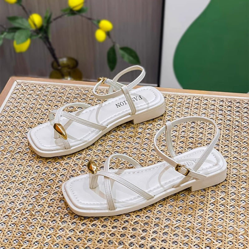 Vrouwelijke Sandalen met Gekruiste Bandjes Zomerstijl