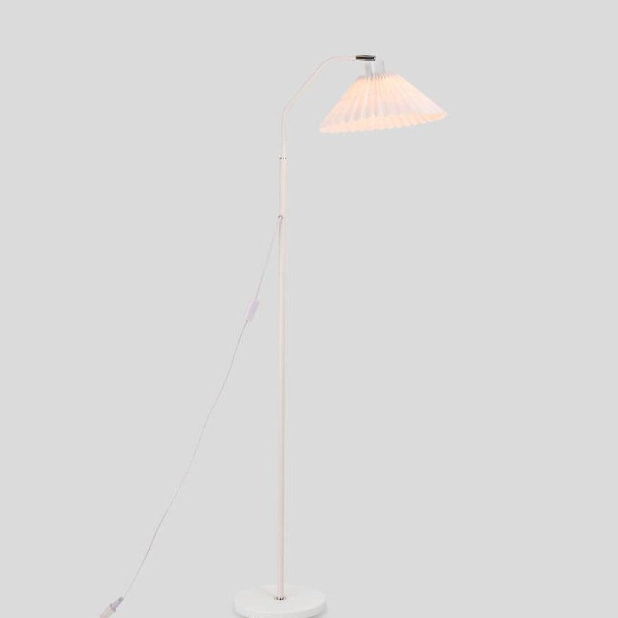 Vloerlamp Geplooide Kap Metaal 149cm Woonkamer Slaapkamer Dimbaar Staande Lamp Stof Retro Scandinavisch Leeslamp