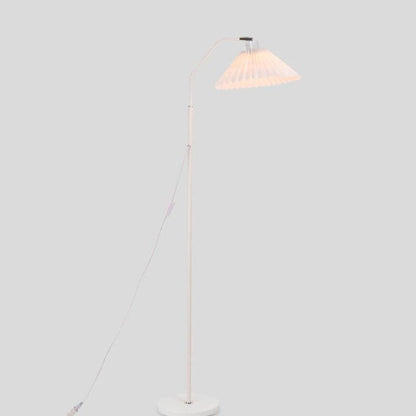 Vloerlamp Geplooide Kap Metaal 149cm Woonkamer Slaapkamer Dimbaar Staande Lamp Stof Retro Scandinavisch Leeslamp