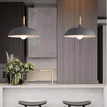 Hanglamp Hout IJzer Scandinavisch Japandi Rond E27 Ø35 Ø60 Eetkamer Keuken