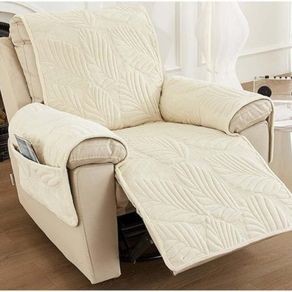 Stoelhoes voor Relaxstoel met Bladpatroon – Universele Slipcover voor Fauteuil Bescherming tegen Vlekken – Antislip Hoes met Groen Motief