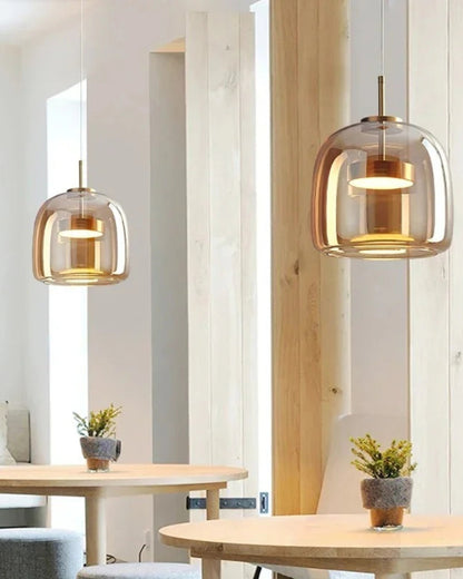 Hanglamp Rookglas met LED Verlichting Goud Zwart Amber Dimbaar Eetkamer | Scandinavische Glazen Plafondlamp Metalen Finish Keukeneiland Moderne Verlichting Woonkamer Design