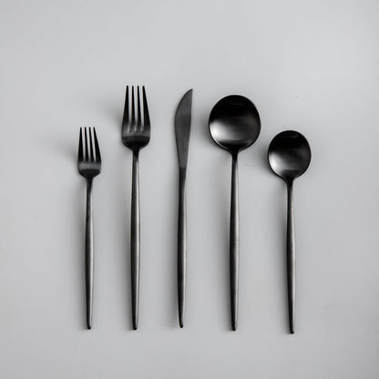 Minimalistisch Bestekset Titanium-Coating 18/10 Roestvrij Staal Premium Servies Modern Tafelgerei Luxe Eetgerei Chique Tafelstyling Elegant Cutlery Set 4 tot 16 Personen