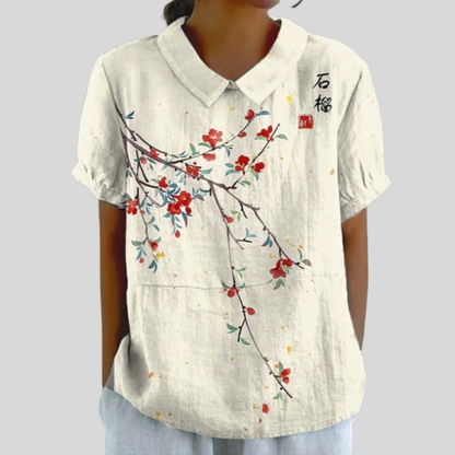 Dames Bloementop Comfortabel Elegant Model