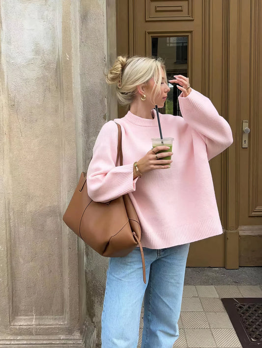 Dames Trui Gebreid O-hals Klassiek Design - StudioMarella