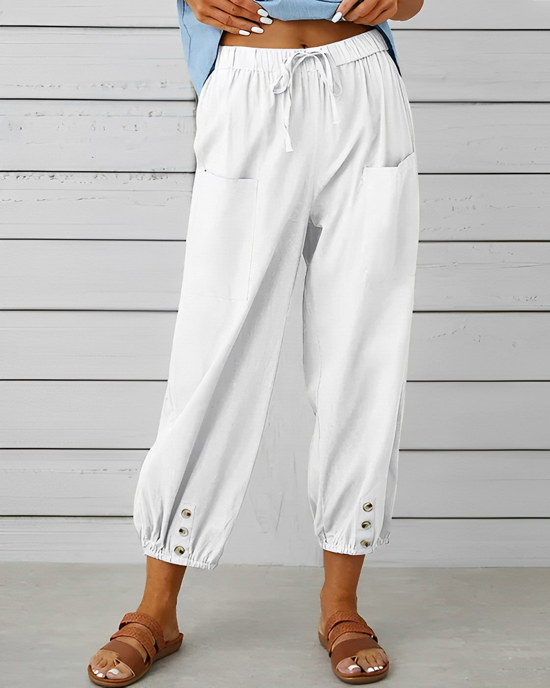 Hoge Taille Broek Zwart Comfortabel Wijd Model