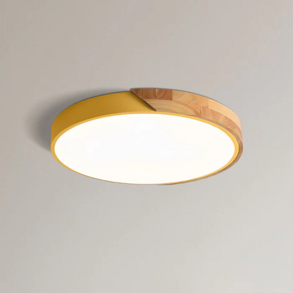 Plafondlamp Rond Hout Scandinavisch LED Warm Licht Acryl Natuurlijk Design