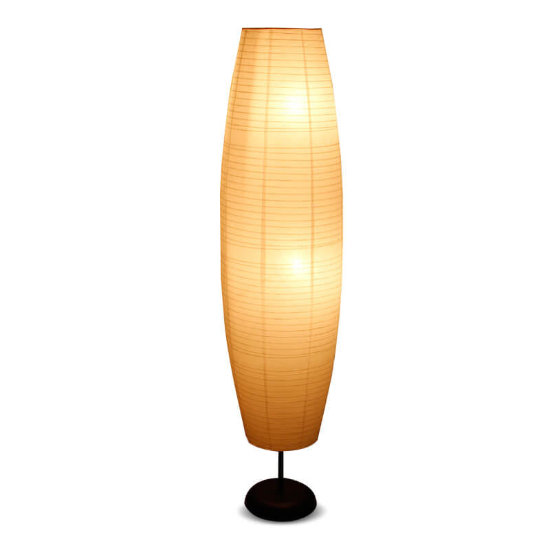Vloerlamp Rijstpapier Zuil 2xE14 137cm Woonkamer Slaapkamer Scandinavisch Staande Lamp Wit Papieren Kap Sfeerverlichting