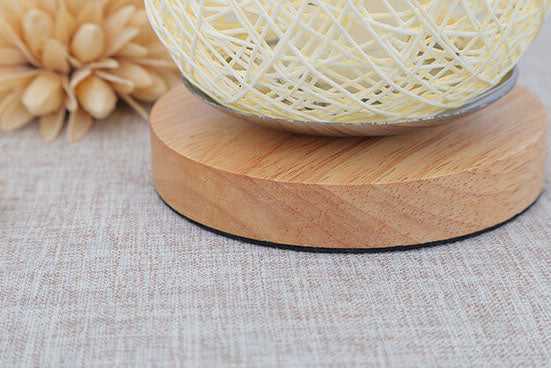 Scandinavische Tafellamp met Natuurlijke Rotan & Houtafwerking Japandi-Stijl
