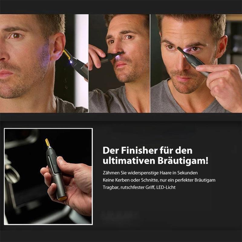 Elektrische Wenkbrauwknipper met LED-Verlichting Zwart voor Gezichtshaar Detailtrimmer Precisie Scheren Neus Oor Koteletten Contourentrimmer Oplaadbaar