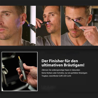 Elektrische Wenkbrauwknipper met LED-Verlichting Zwart voor Gezichtshaar Detailtrimmer Precisie Scheren Neus Oor Koteletten Contourentrimmer Oplaadbaar