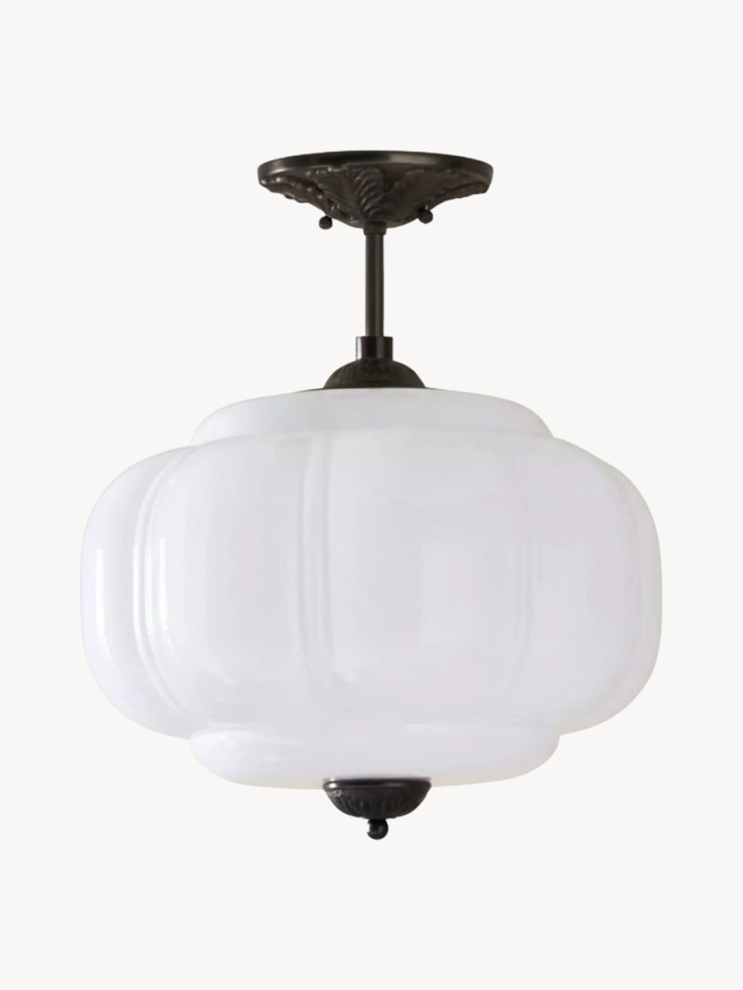 Vintage Melkglas Plafondlamp Geschulpt Rand Wit Roze Groen Blauw Helder Mat Glas Semi-Flush Hanglamp Messing Zwart Finish