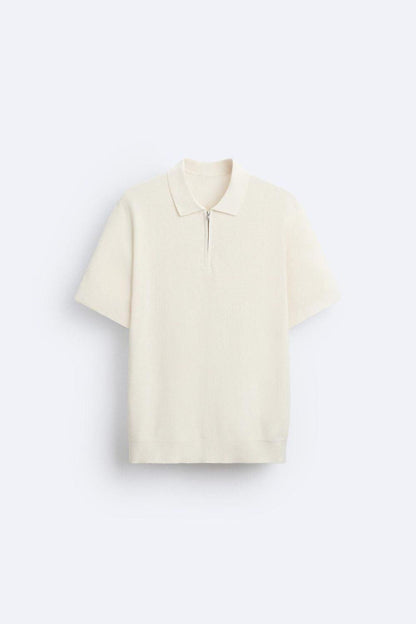 Mannen Polo Rits Gebreid Elegante Look - StudioMarella