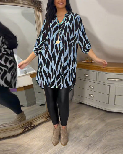 Vrouw Blouse met Abstracte Print LOSSE FIT