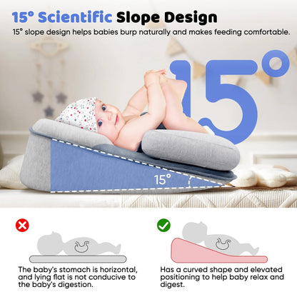 Babynestje Verhoogd 15° Helling Reflux Pasgeboren Katoen 3D Mesh Wiegje Anti-Reflux Zuigeling Slaapwedge Baby Lounge Kraamcadeau Koliek Verzakking